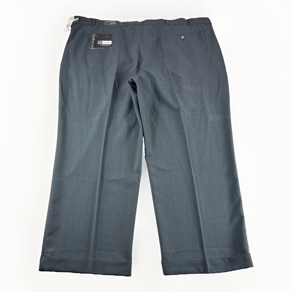 Van Heusen Dress Pants Mens 52x30 Gray Pleated No Iron Slacks Trousers Chino NEW